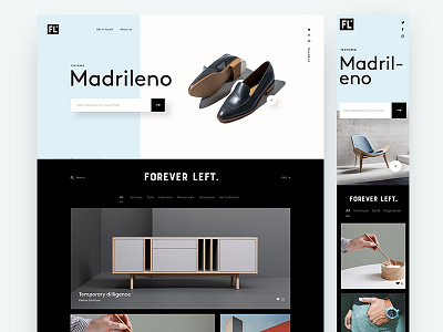 Forever left black e commerce fashion layout magazine minimal responsive webdesign