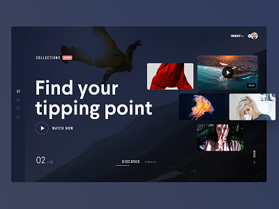 Tipping point adventure app dashboard header hero interface movie ui ux webapp webdesign