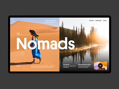 Nomads header hero interface lifestyle minimal travel ui ux website