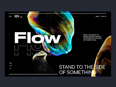 Flow app design header hero interface minimal ui ux webdesign website
