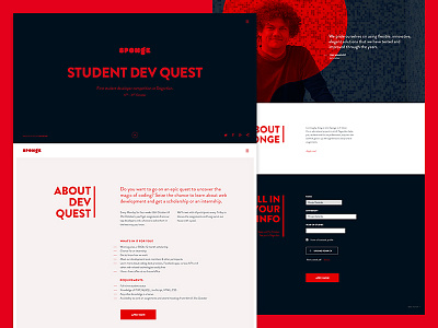 Student Dev Quest - landing page clean flat landing layout minimal page responsive ui web website