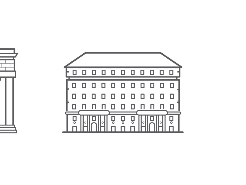 Animated line icons line icon animation web gif motion illustration zagreb building