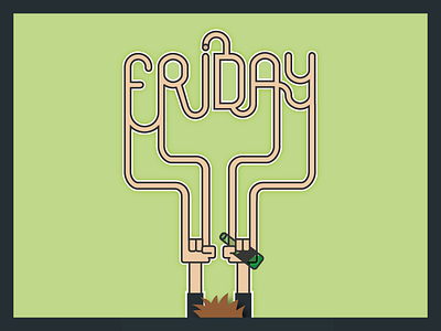 Friday design flat illustration typography vector