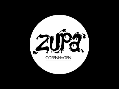 ZUPA logo black illustration typography vector white wip