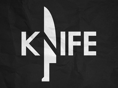 Knife black illustration negative typography vector white