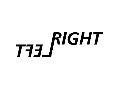 Left / Right black white illustration logo design typography vector