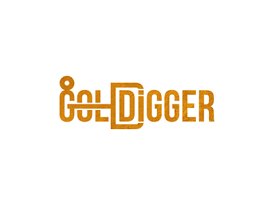 Gold digger illustration logo design typography vector wip