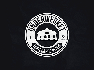 Underwerket logo black white illustration logo design typography vector