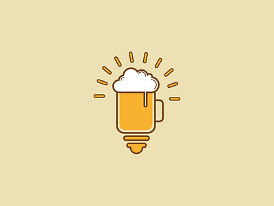 Beer bulb illustration line art logo design vector wip