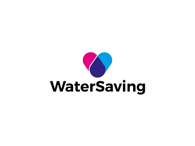 WaterSaving illustration logo design typography vector wip word mark