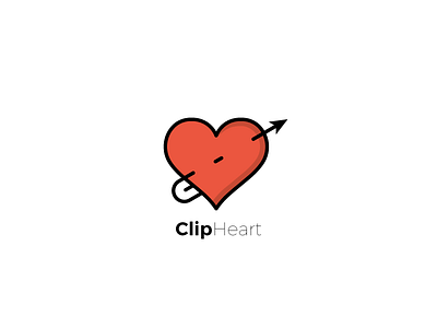 Clip heart art design illustration line logo vector wip