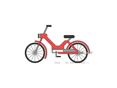 Moped flat design illustration line art vector wip