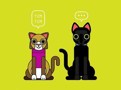 Two Cats cats illustration pets