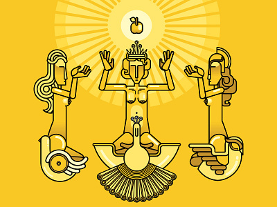 Judgement of Paris ancient greece godess golden apple illustration myth vision