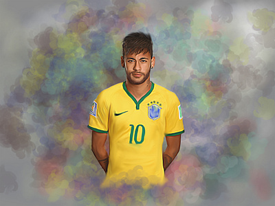 Neymar jr digital oil painting digital painting graphic design illustration neymar neymar jr oil painting smudge painting ttiw69