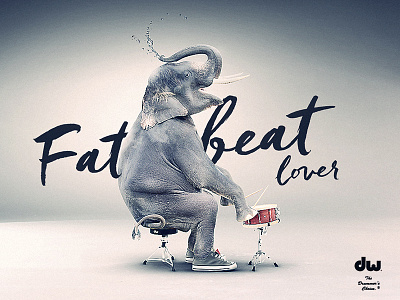Fatbetatlover advertising beat drummer elephant fat graphic design