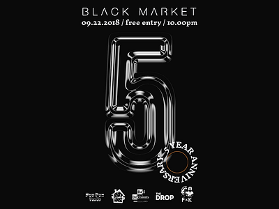 Black Market - 5th Anniversary (Art Direction) art direction branding club design graphic graphic design logo music poster