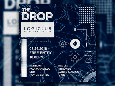 The Drop x Logiclub Producer Collective (Poster Design) art direction club design graphic graphic design minimal minimalist music poster