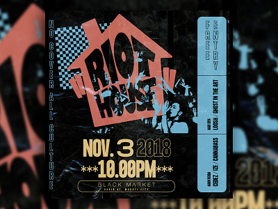 Riot House - D&AD art direction branding club dance graphic graphic design music poster