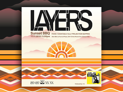 Layers: Sunset BBQ - D&AD art direction bbq branding festival graphic graphic design illustration music poster