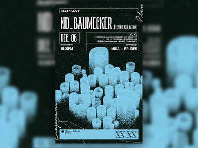 Elephant Presents: nd_baumecker - D&AD art direction branding club dance graphic design illustration music poster techno typography