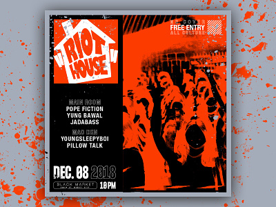 Riot House - D&AD art direction branding club dance design graphic graphic design music poster