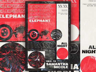 Elephant: Samantha Nicole All Night - D&AD acid art direction branding club graphic design music poster techno typography