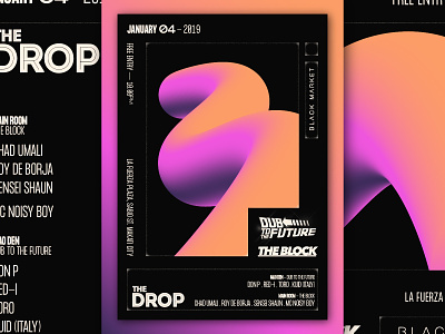 The Drop x The Block x Dub to the Future - D&AD art direction branding club design graphic graphic design illustration manila minimal minimalist music neon philippines poster typography vector