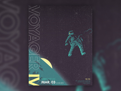 Voyager IV - Bruder art direction astronaut illustration music nightclub poster retro space