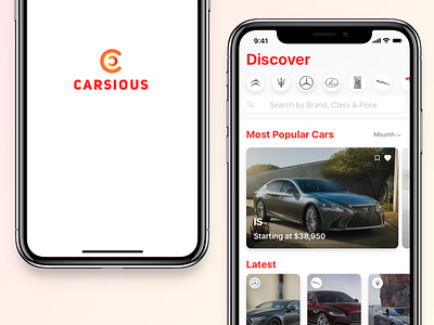 Carsious Mobile App app ios iphonex layout mobile ui ux. cars. concept