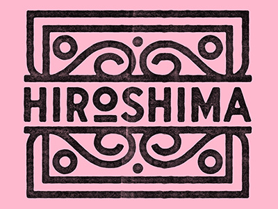 Hiroshima hiroshima japan lettering pink stamp type typography