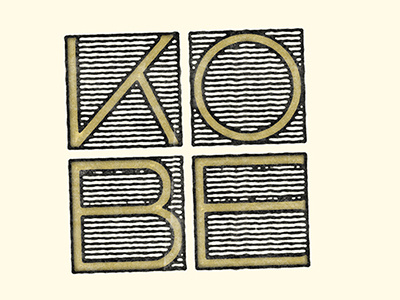 Kobe japan kobe lettering stamp type typography