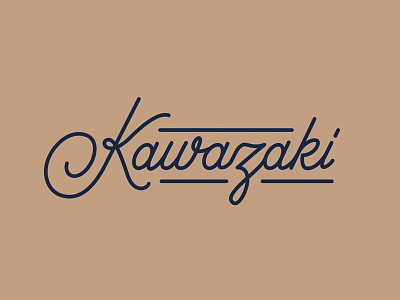 Kawazaki japan kawasaki lettering script type typography