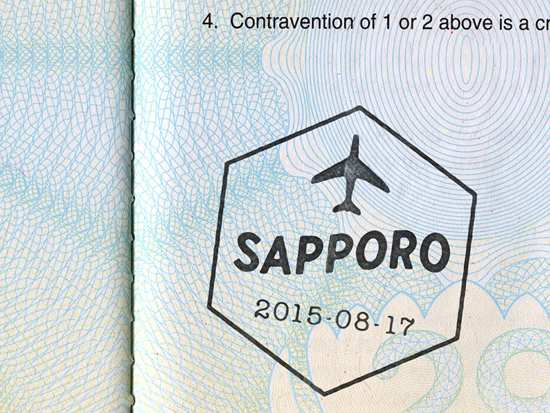 Sapporo typography type lettering japan stamp sapporo