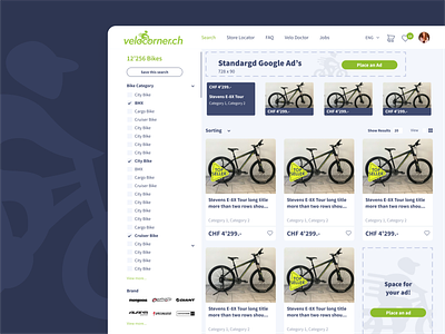 Search page ads bicycle bicycle platform bike platform e-commerce ecommerce filters ivona-petrovic platform search search page sell selling platform tags ui website