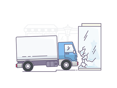 A very fast delivery! illustration insurance insurance policy ivona petrovic truck vector website illustration window