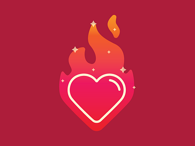 Came on Baby light my fire! fire heart ivona petrovic love pink red valentines vector