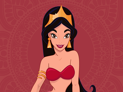 Princess Jasmine character disney female girl illustration orient princess vector