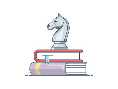 Nothing that can't be thought book icon book vector books books illustration chess horse icon study vector illustration