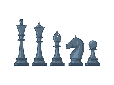 The black pieces chess chess illustrations chess vector horse icon icons illustration king queen vectori illustration website illustrations