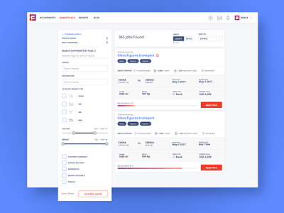 Marketplace UI design filter ivona petrovic market marketplace search bar search box shipment transport ui ui ux uiuxdesign ux webapp webapplication