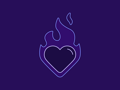 Purple Heart black black heart fire heart heart icon icon icons illustration ivona petrovic purple purple heart ui valentine valentine card valentine day vector