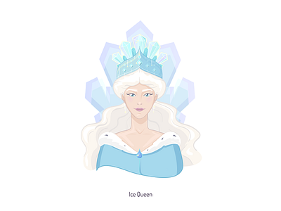 The Queen of Ice blue character character design ice illustration ivona petrovic queen vector vector illustration water website illustration woman woman illustration woman portrait