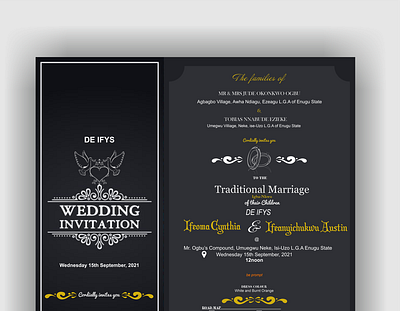 Wedding card design typography