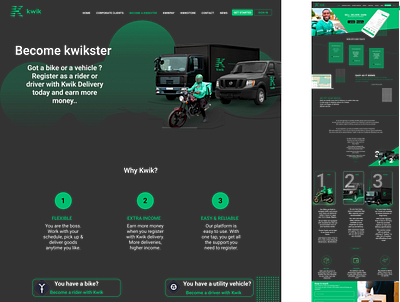 Kwik delivery animation app branding design typography ui ux