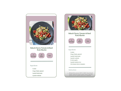 DailyUI 040 - Recipe dailyui dailyui040 dailyuichallenge dailyuirecipe design practise recipe risotto ui