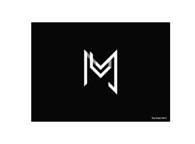 The letter M V branding graphic design logo