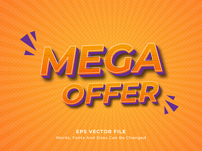 Mega Offer 3d Editable Text Effect word