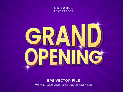 Grand Opening Editable Text Effect party