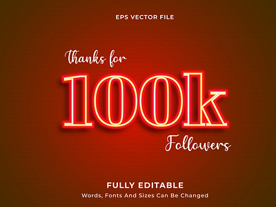 100 K Followers Greeting Text Effect